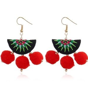 Embroidered Tassel Bohemian Earrings